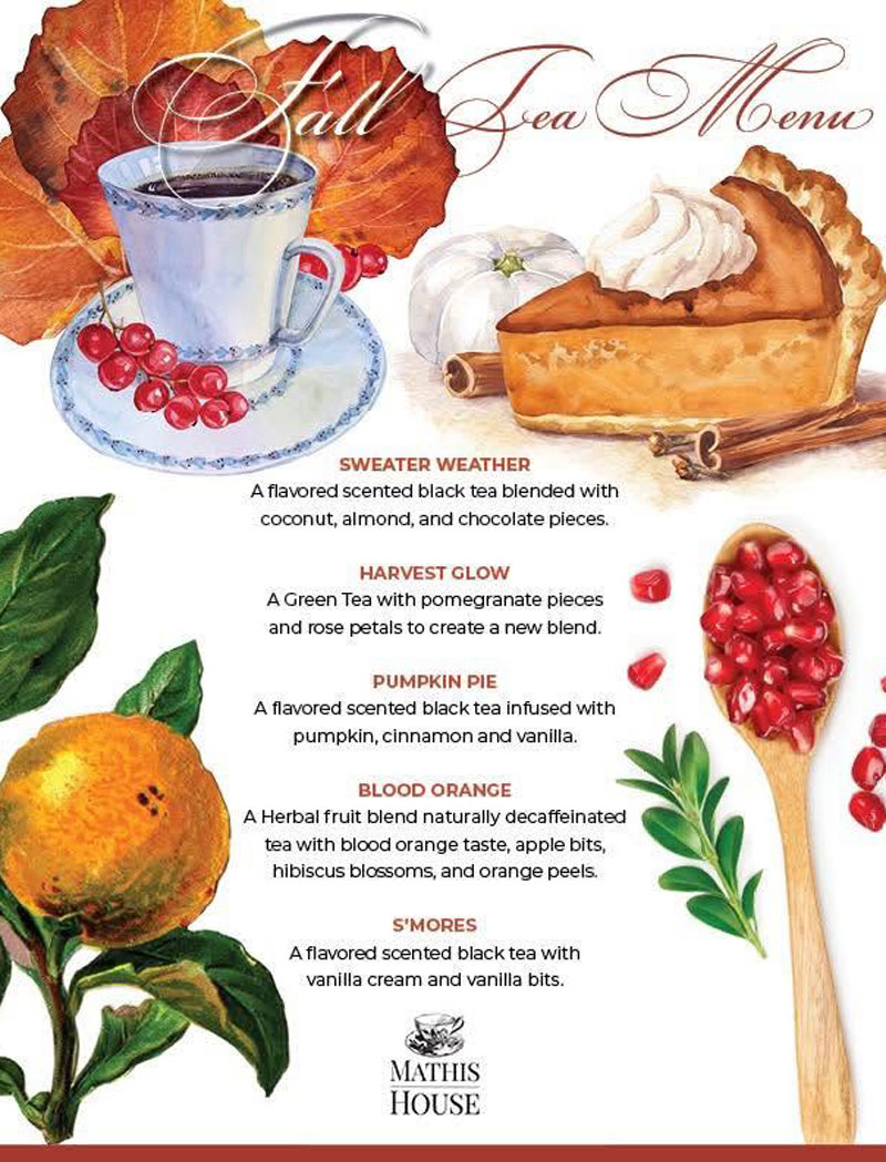 Fall Tea Menu Flier