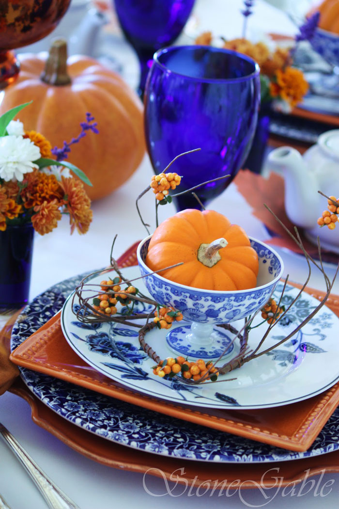 Fall Tea Table centerpiece